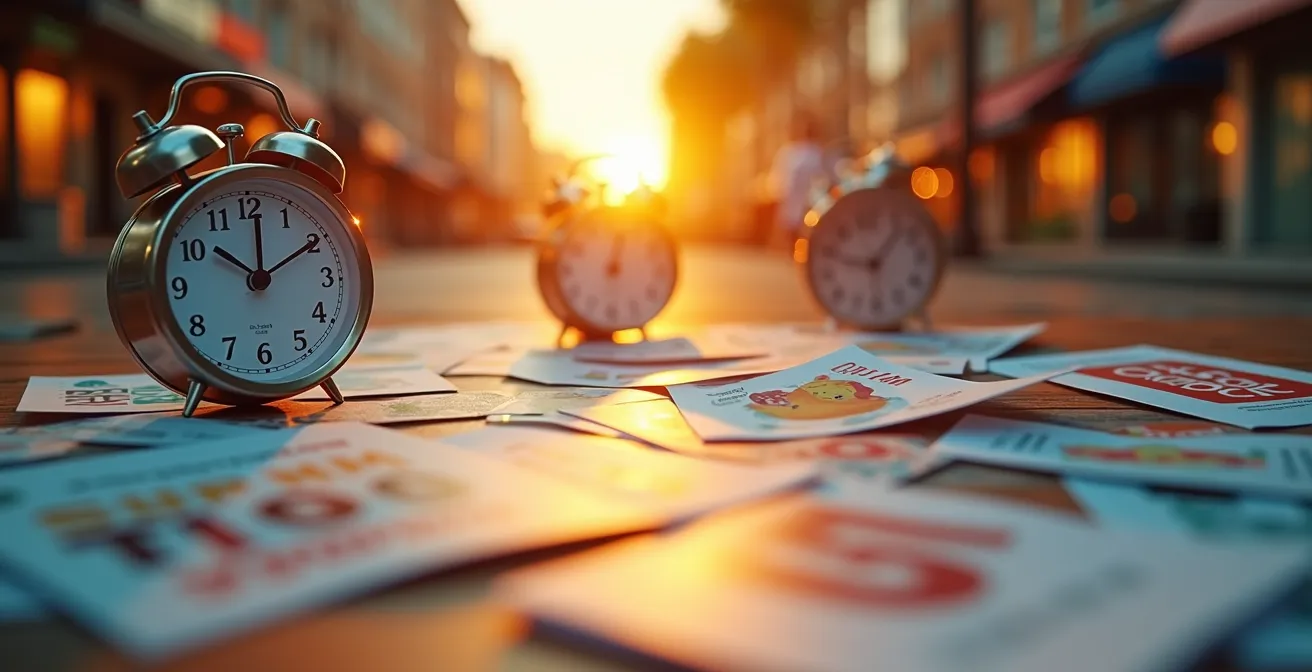 Flyers promotionnels dynamiques et colorés illustrant l'urgence et l'action immédiate au Québec