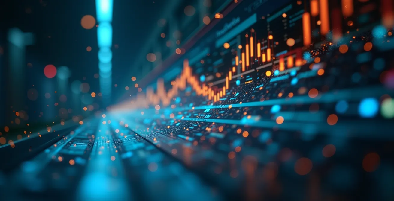 Visualisation conceptuelle montrant l'impact du rythme visuel et du choix typographique dans une mise en page moderne et professionnelle