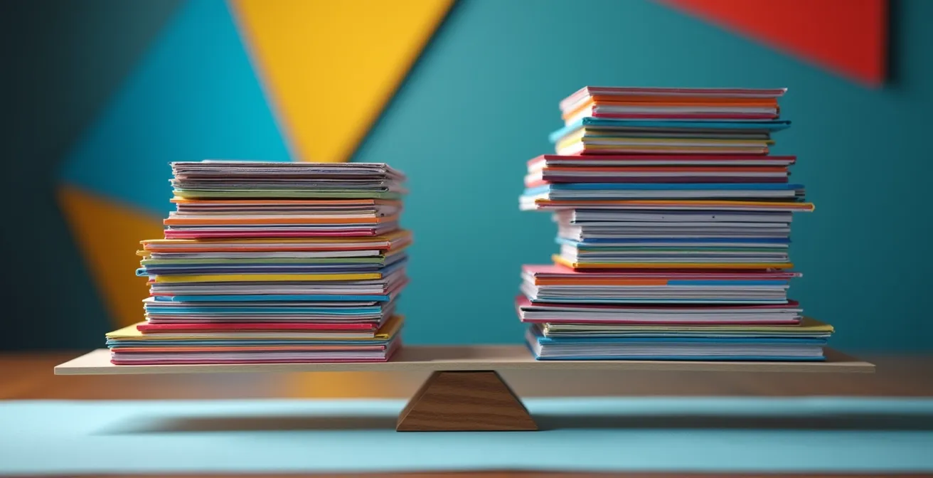 Visualisation abstraite du point de rentabilité entre impression numérique et offset