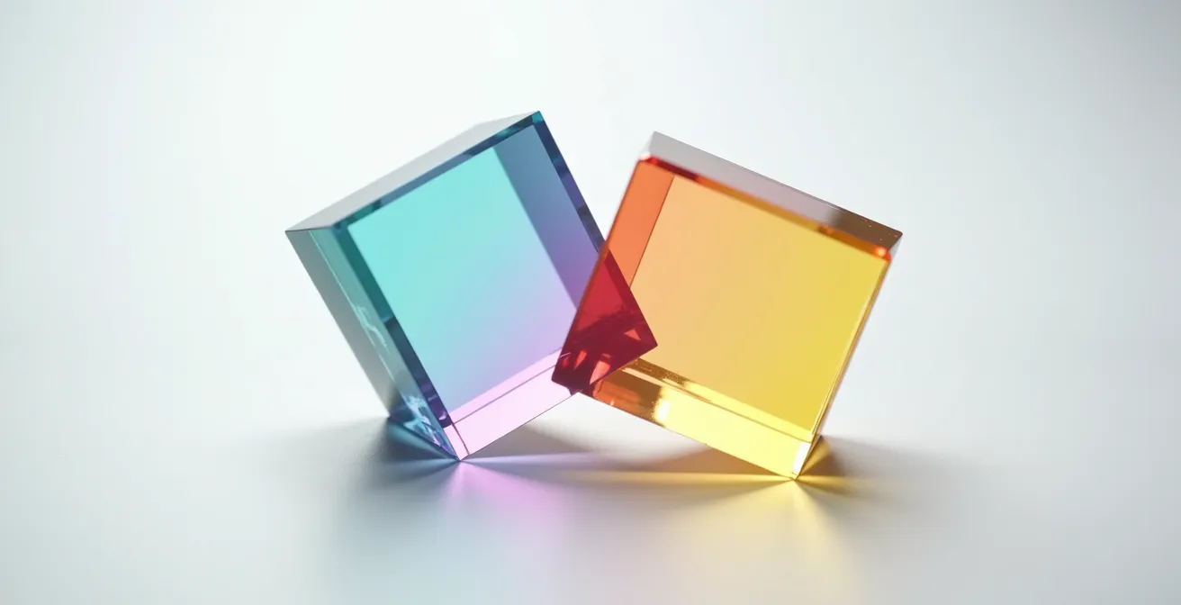 Comparaison visuelle des espaces colorimétriques RVB et CMJN montrant les zones hors-gamut