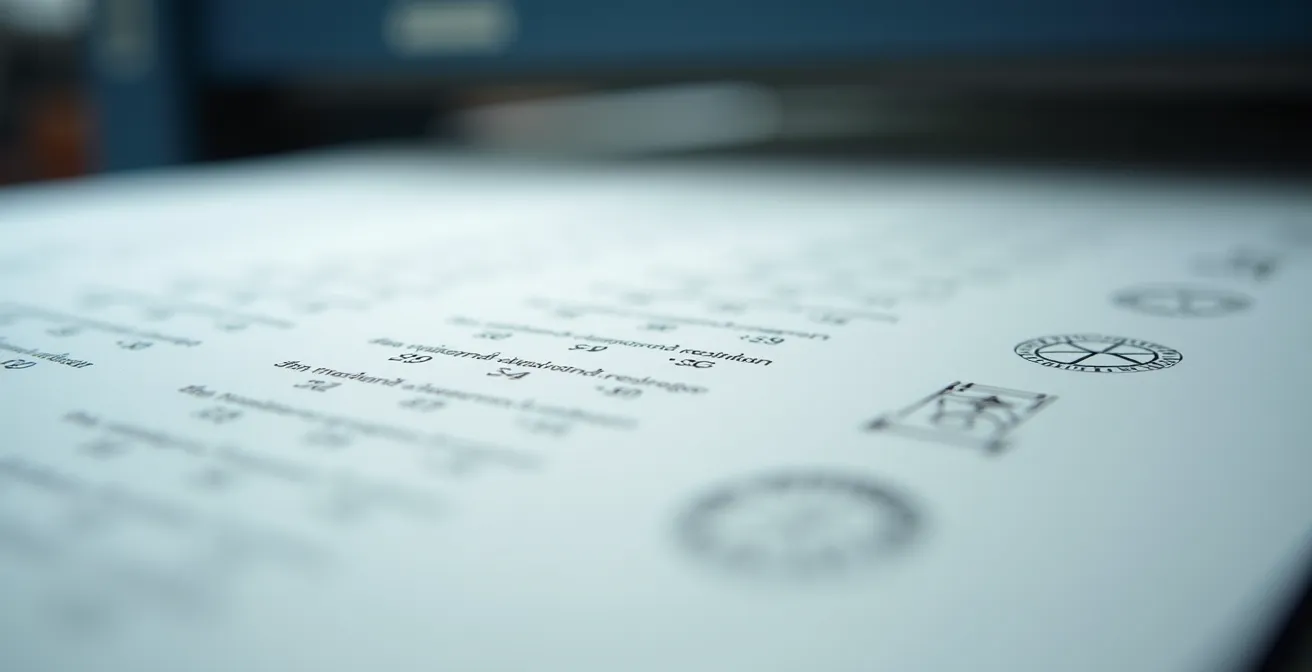 Vue aérienne d'une feuille de presse offset montrant l'arrangement optimal de multiples pages