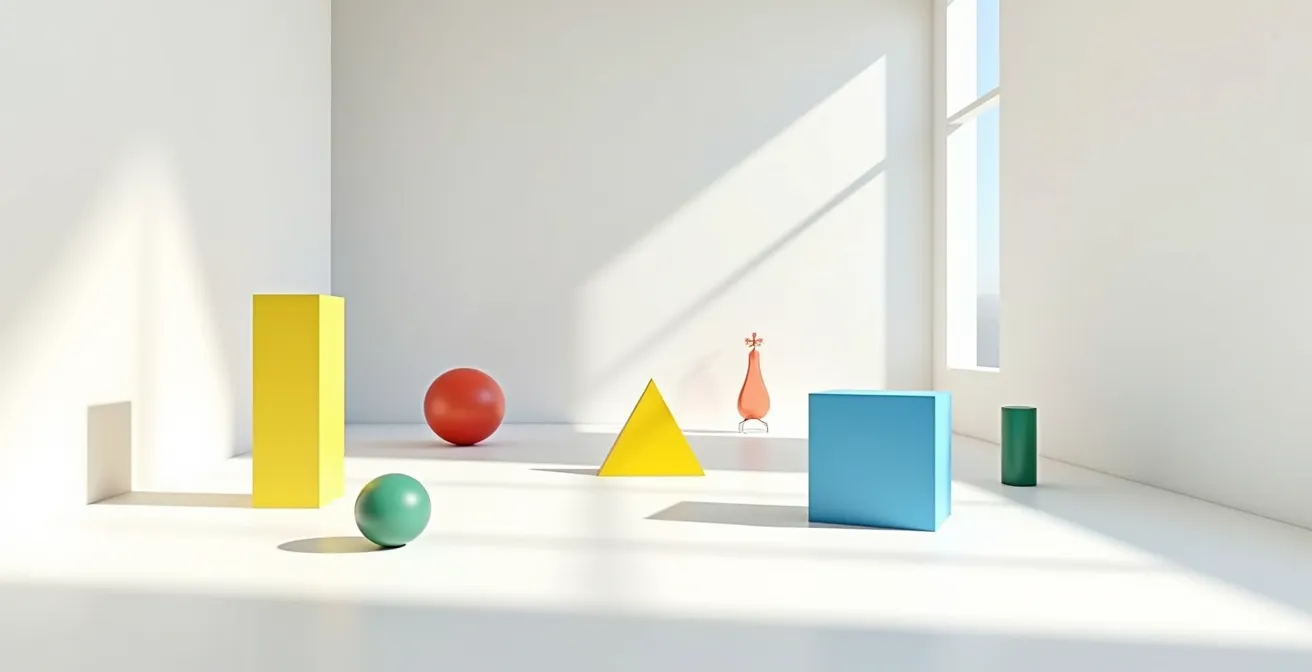 Démonstration du parcours naturel de l'œil sur une composition suivant un pattern en Z avec points d'ancrage visuels